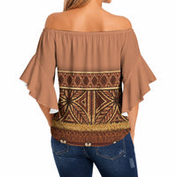 Polynesian Princess Inspired Cosplay Costume Off Shoulder Wrap Waist Top Traditional Tapa Pattern