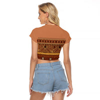 Polynesian Princess Inspired Cosplay Costume Raglan Cropped T Shirt Traditional Tapa Pattern