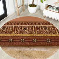 Polynesian Princess Inspired Cosplay Costume Round Carpet Traditional Tapa Pattern