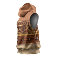 Polynesian Princess Inspired Cosplay Costume Sleeveless Hoodie Traditional Tapa Pattern