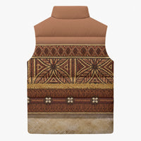Polynesian Princess Inspired Cosplay Costume Sleeveless Puffer Jacket Traditional Tapa Pattern