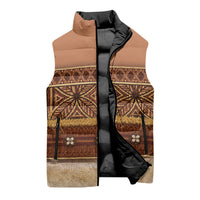 Polynesian Princess Inspired Cosplay Costume Sleeveless Puffer Jacket Traditional Tapa Pattern