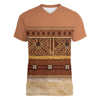 Polynesian Princess Inspired Cosplay Costume Women V-Neck T-Shirt Traditional Tapa Pattern