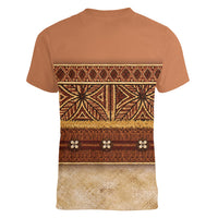Polynesian Princess Inspired Cosplay Costume Women V-Neck T-Shirt Traditional Tapa Pattern
