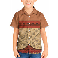 Island Elder Inspired Costume Kid Hawaiian Shirt Polynesian Tribal Pattern