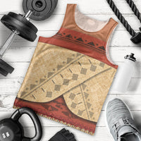 Island Elder Inspired Costume Men Tank Top Polynesian Tribal Pattern