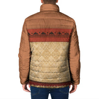 Island Elder Inspired Costume Padded Jacket Polynesian Tribal Pattern