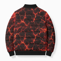 Lava Monster Costume Bomber Puffer Jacket Fiery Lava Spiral