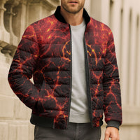 Lava Monster Costume Bomber Puffer Jacket Fiery Lava Spiral