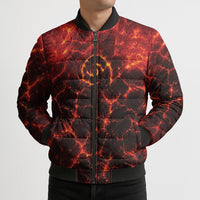 Lava Monster Costume Bomber Puffer Jacket Fiery Lava Spiral