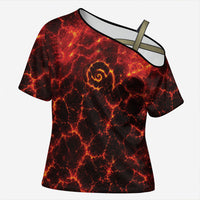 Lava Monster Costume Cross Shoulder Shirt Fiery Lava Spiral