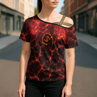 Lava Monster Costume Cross Shoulder Shirt Fiery Lava Spiral