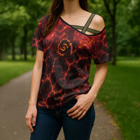 Lava Monster Costume Cross Shoulder Shirt Fiery Lava Spiral