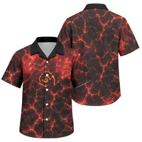 Lava Monster Costume Family Matching Off Shoulder Maxi Dress and Hawaiian Shirt Fiery Lava Spiral