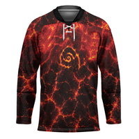 Lava Monster Costume Hockey Jersey Fiery Lava Spiral