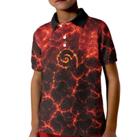 Lava Monster Costume Kid Polo Shirt Fiery Lava Spiral