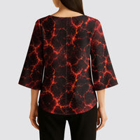 Lava Monster Costume Kimono Sleeve Blouse Fiery Lava Spiral