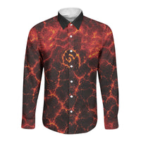 Lava Monster Costume Long Sleeve Button Shirt Fiery Lava Spiral