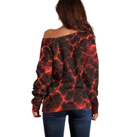 Lava Monster Costume Off Shoulder Sweater Fiery Lava Spiral