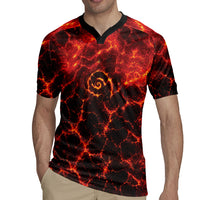Lava Monster Costume Rugby Jersey Fiery Lava Spiral