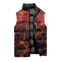 Lava Monster Costume Sleeveless Puffer Jacket Fiery Lava Spiral