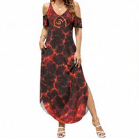Lava Monster Costume Summer Maxi Dress Fiery Lava Spiral