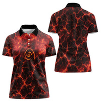 Lava Monster Costume Women Polo Shirt Fiery Lava Spiral