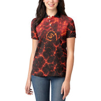 Lava Monster Costume Women Polo Shirt Fiery Lava Spiral