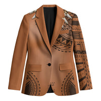 Polynesian Chief Inspired Costume Blazer Tribal Pattern With Tooth Necklace