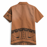 Polynesian Chief Inspired Costume Hawaiian Shirt Tribal Pattern With Tooth Necklace