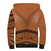 Polynesian Chief Inspired Costume Sherpa Hoodie Tribal Pattern With Tooth Necklace