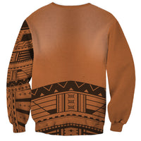 Polynesian Chief Inspired Costume Sweatshirt Tribal Pattern With Tooth Necklace