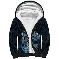 Personalised Polynesia Go Surfing Sherpa Hoodie The Pacific Wave Of Water LT05 Unisex Blue - Polynesian Pride
