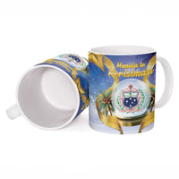 Samoa Christmas Ceramic Mug Snow Globe With Samoan Santa - Polynesian Pride