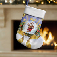 Samoa Christmas Stocking Snow Globe With Samoan Santa - Polynesian Pride