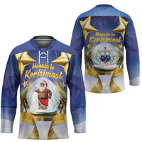 Samoa Christmas Hockey Jersey Snow Globe With Samoan Santa - Polynesian Pride