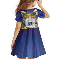 Samoa Christmas Kid Short Sleeve Dress Snow Globe With Samoan Santa - Polynesian Pride