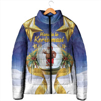 Samoa Christmas Padded Jacket Snow Globe With Samoan Santa - Polynesian Pride