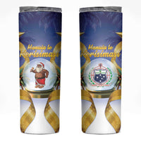 Samoa Christmas Skinny Tumbler Snow Globe With Samoan Santa - Polynesian Pride