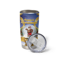Samoa Christmas Tumbler Cup Snow Globe With Samoan Santa - Polynesian Pride