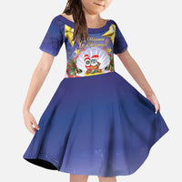 American Samoa Christmas Family Matching Long Sleeve Bodycon Dress and Hawaiian Shirt Seashell Santa Beach Vibes - Polynesian Pride
