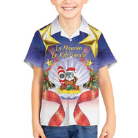 American Samoa Christmas Family Matching Puletasi and Hawaiian Shirt Seashell Santa Beach Vibes - Polynesian Pride