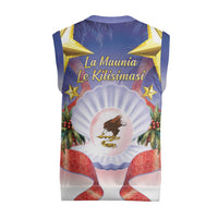 American Samoa Christmas Knitted V-Neck Vest Seashell Santa Beach Vibes - Polynesian Pride