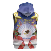 American Samoa Christmas Sleeveless Zip Hoodie Seashell Santa Beach Vibes LT05