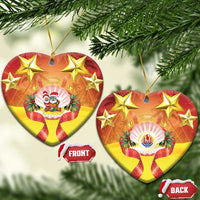 French Polynesia Christmas Ceramic Ornament Seashell Santa Beach Vibes - Polynesian Pride