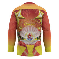 French Polynesia Christmas Hockey Jersey Seashell Santa Beach Vibes - Polynesian Pride
