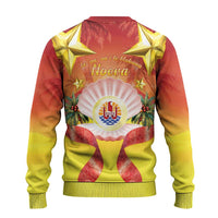 French Polynesia Christmas Ugly Christmas Sweater Seashell Santa Beach Vibes - Polynesian Pride