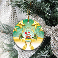 Cook Islands Christmas Ceramic Ornament Seashell Santa Beach Vibes - Polynesian Pride