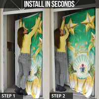 Cook Islands Christmas Door Cover Seashell Santa Beach Vibes - Polynesian Pride