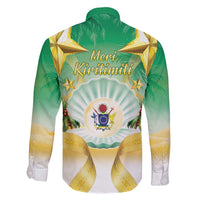 Cook Islands Christmas Family Matching Long Sleeve Bodycon Dress and Hawaiian Shirt Seashell Santa Beach Vibes - Polynesian Pride